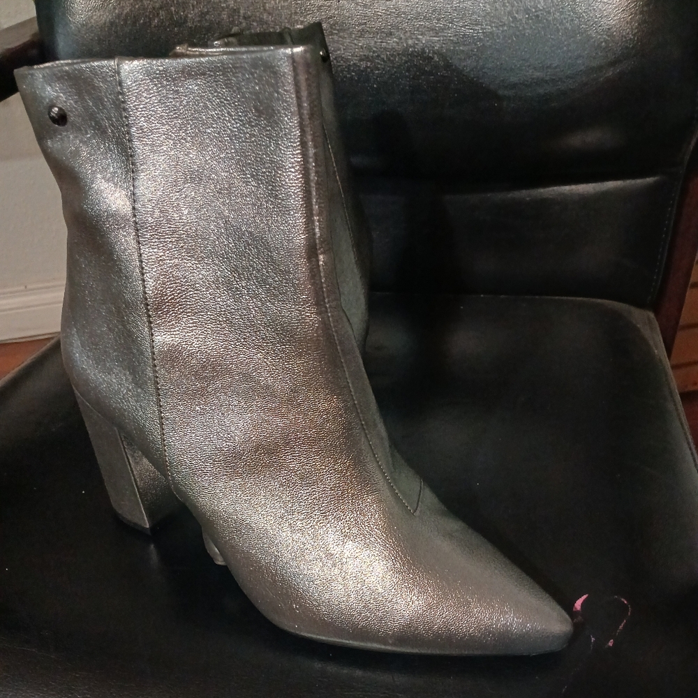 Vera Wang Metallic Ankle Boots